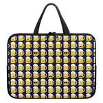 Beer Emoji Pattern Print Laptop Sleeve With Handle