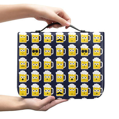 Beer Emoji Pattern Print Leather Bible Cover