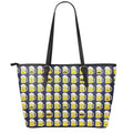 Beer Emoji Pattern Print Leather Tote Bag With Zipper