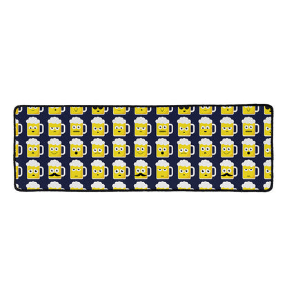 Beer Emoji Pattern Print Long Kitchen Mat
