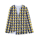 Beer Emoji Pattern Print Long Sleeve Short Coat