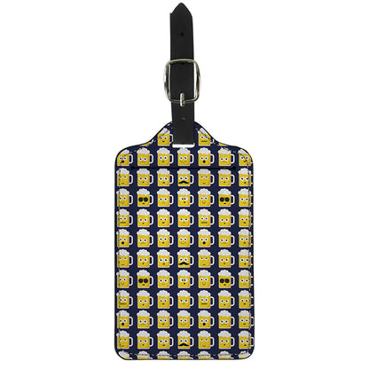 Beer Emoji Pattern Print Luggage Tag