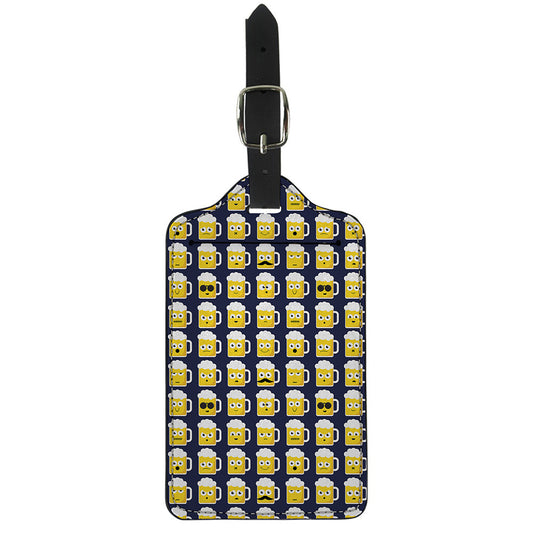 Beer Emoji Pattern Print Luggage Tag
