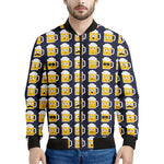 Beer Emoji Pattern Print Men's Bomber Jacket