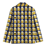 Beer Emoji Pattern Print Men's Cotton Blazer