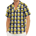 Beer Emoji Pattern Print Men's Deep V-Neck Shirt