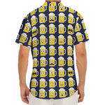 Beer Emoji Pattern Print Men's Deep V-Neck Shirt