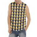 Beer Emoji Pattern Print Men's Fitness Tank Top