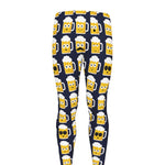 Beer Emoji Pattern Print Men's leggings