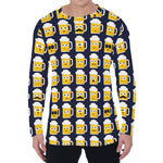 Beer Emoji Pattern Print Men's Long Sleeve T-Shirt