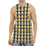 Beer Emoji Pattern Print Men's Muscle Tank Top