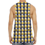 Beer Emoji Pattern Print Men's Muscle Tank Top