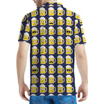 Beer Emoji Pattern Print Men's Polo Shirt