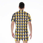 Beer Emoji Pattern Print Men's Rompers