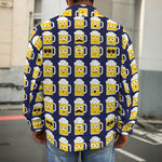 Beer Emoji Pattern Print Men's Shirt Jacket