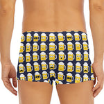 Beer Emoji Pattern Print Men's Short Boxer Briefs