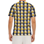Beer Emoji Pattern Print Men's Short Sleeve Rash Guard