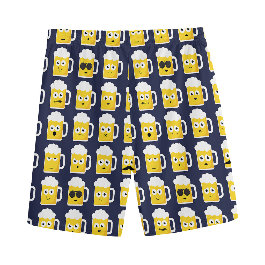 Beer Emoji Pattern Print Men's Sports Shorts
