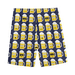 Beer Emoji Pattern Print Men's Sports Shorts