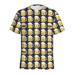 Beer Emoji Pattern Print Men's Sports T-Shirt