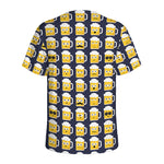 Beer Emoji Pattern Print Men's Sports T-Shirt