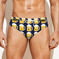 Beer Emoji Pattern Print Men's Swim Briefs