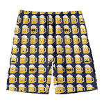 Beer Emoji Pattern Print Men's Swim Trunks