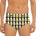 Beer Emoji Pattern Print Men's Triangle Swim Briefs