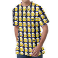 Beer Emoji Pattern Print Men's Velvet T-Shirt