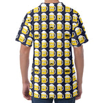 Beer Emoji Pattern Print Men's Velvet T-Shirt