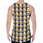 Beer Emoji Pattern Print Men's Velvet Tank Top