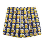 Beer Emoji Pattern Print Mesh Shorts
