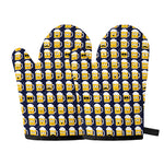 Beer Emoji Pattern Print Oven Mitts