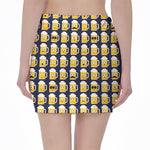 Beer Emoji Pattern Print Pencil Mini Skirt