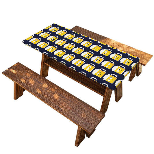 Beer Emoji Pattern Print Picnic Table Cover