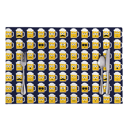 Beer Emoji Pattern Print Placemat