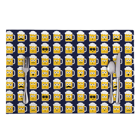 Beer Emoji Pattern Print Placemat