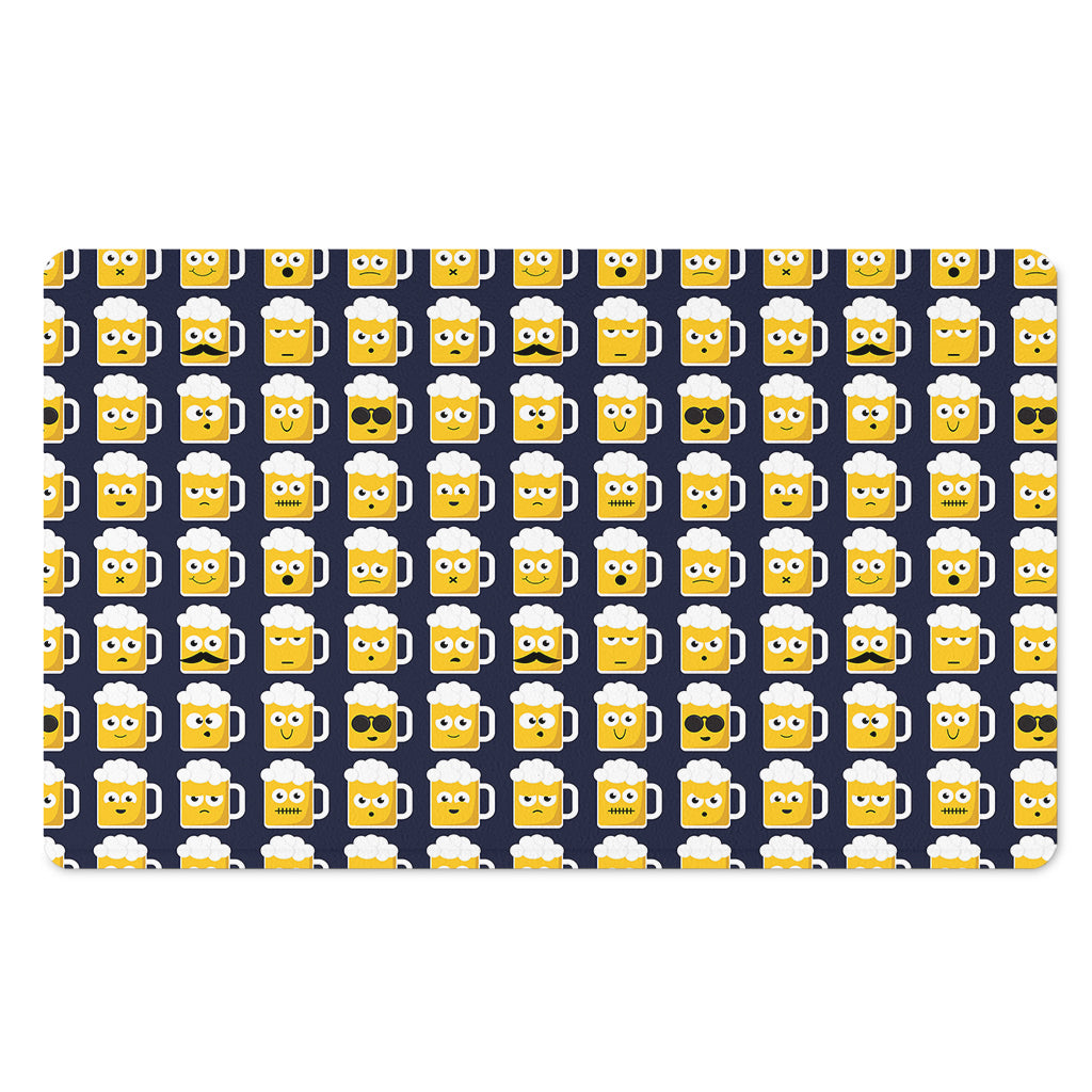 Beer Emoji Pattern Print Polyester Doormat