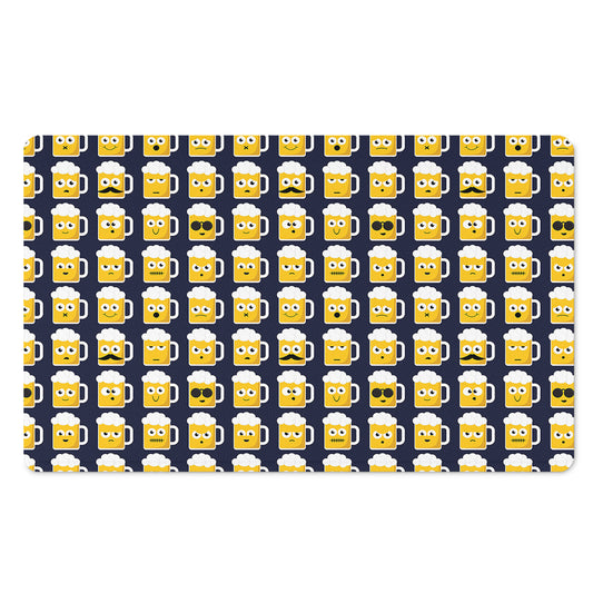 Beer Emoji Pattern Print Polyester Doormat