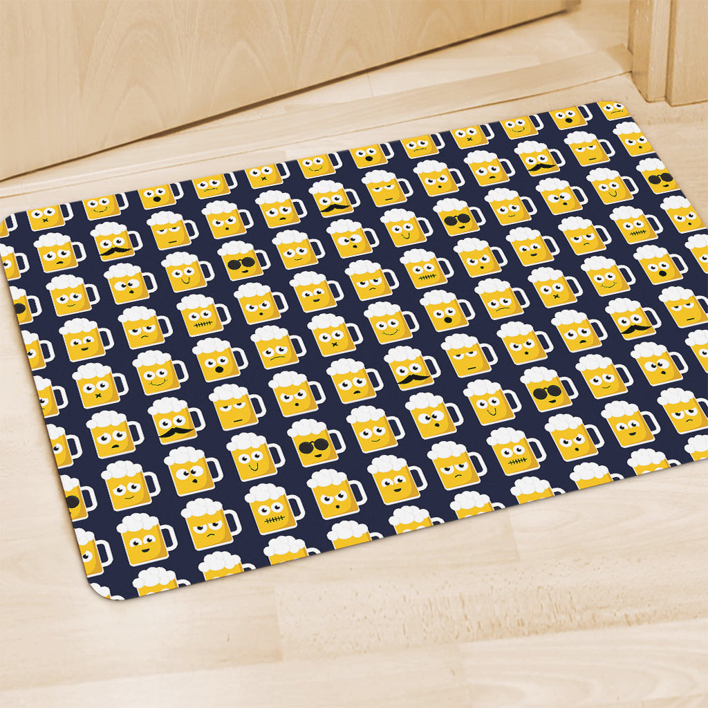 Beer Emoji Pattern Print Polyester Doormat