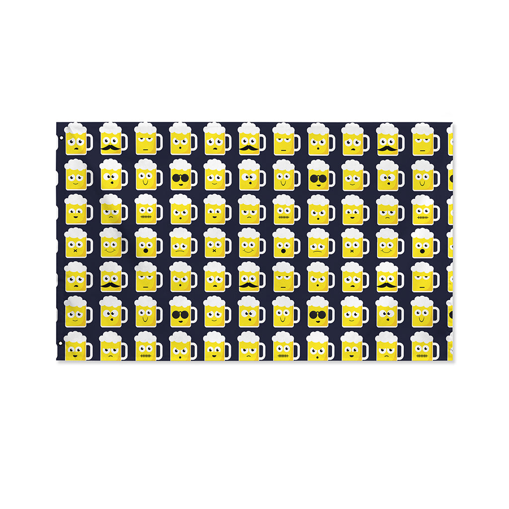 Beer Emoji Pattern Print Polyester Flag