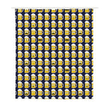 Beer Emoji Pattern Print Polyester Shower Curtain