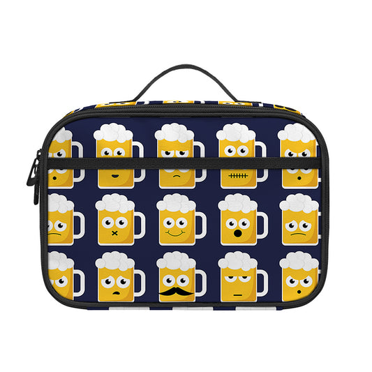 Beer Emoji Pattern Print Portable Lunch Bag