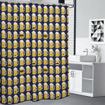 Beer Emoji Pattern Print Premium Shower Curtain