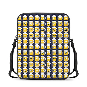 Beer Emoji Pattern Print Rectangular Crossbody Bag