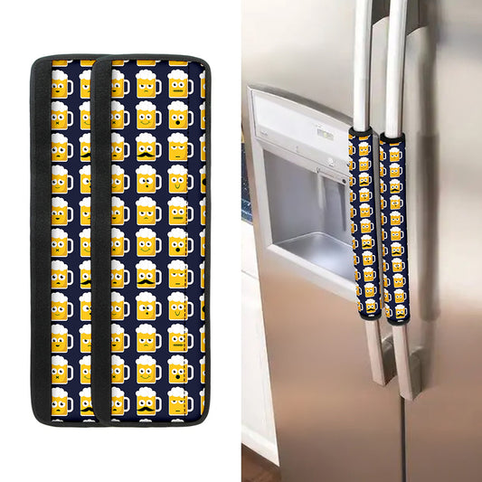 Beer Emoji Pattern Print Refrigerator Handle Covers