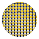 Beer Emoji Pattern Print Round Blanket