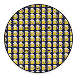Beer Emoji Pattern Print Round Floor Mat