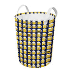 Beer Emoji Pattern Print Round Laundry Basket