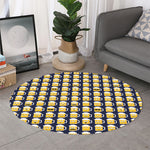 Beer Emoji Pattern Print Round Rug